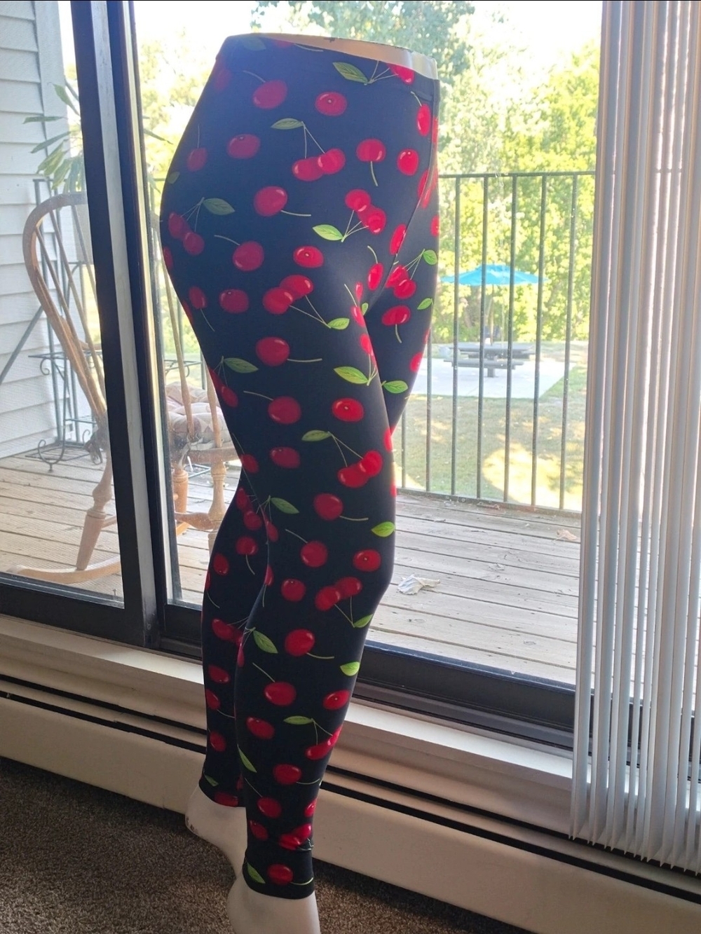 Plus Size Buttery Soft Black Cherry Print Leggings